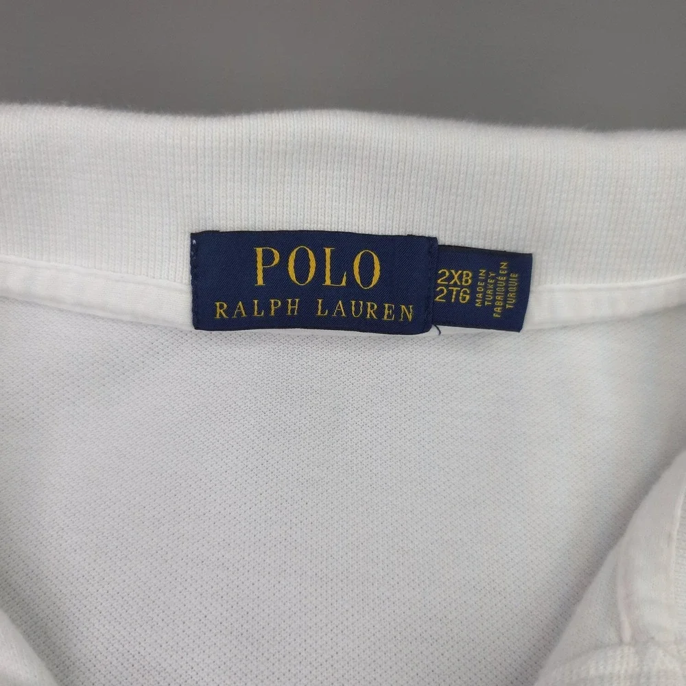 Polo Ralph Lauren Polo Shirt Mens Big 2X White Rainbow Tie-dye Big Pony Knit